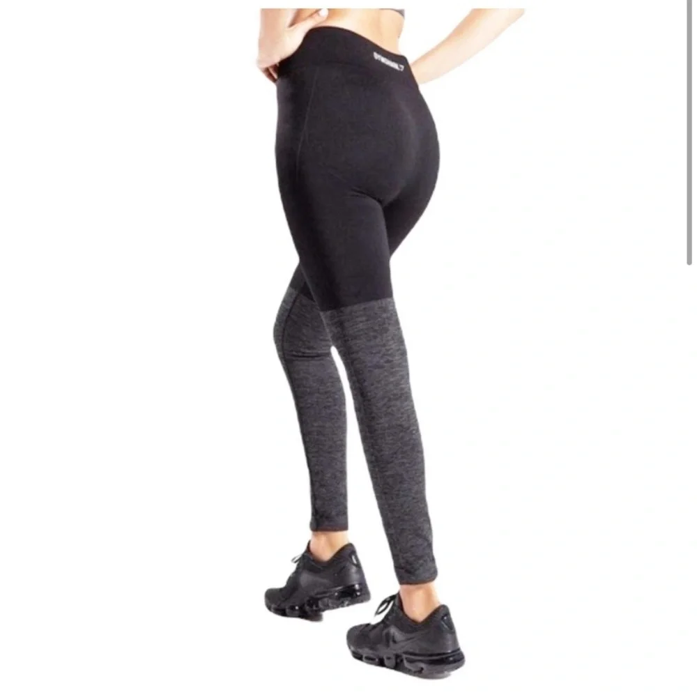Gymshark Two Tone Gray Black Seamless Leggings Size XS